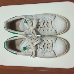 Well-worn Adidas Stan smith shoes